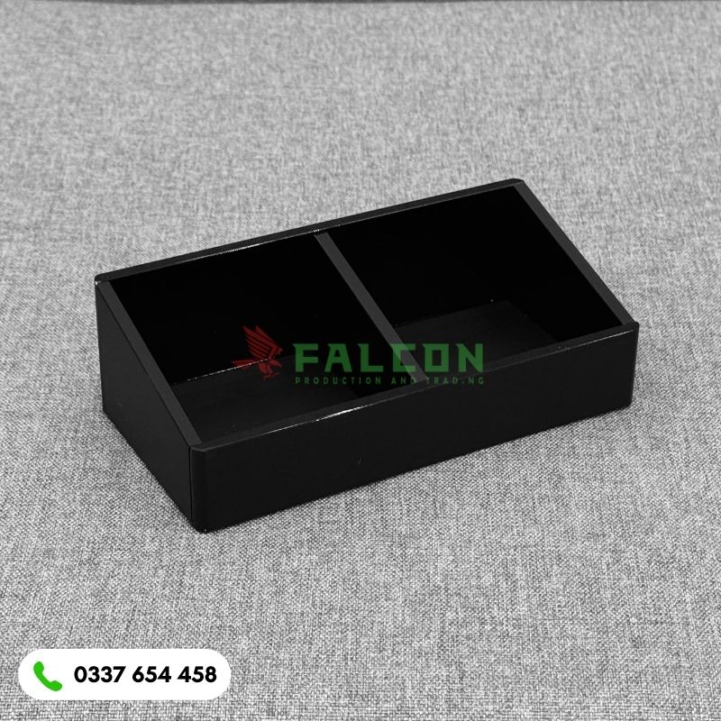 khay đựng trà cafe 2 ngăn acrylic - Bộ đồ dùng khách sạn