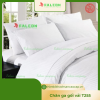 Chăn ga gối vải T255 trắng sọc 3cm cao cấp