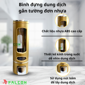 Bình đựng dung dịch gắn tường đơn nhựa cao cấp