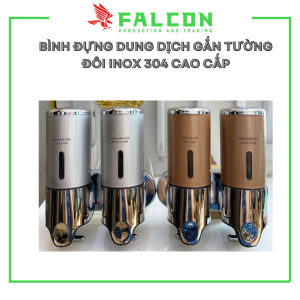Bình đựng dung dịch gắn tường đôi inox 304 cao cấp