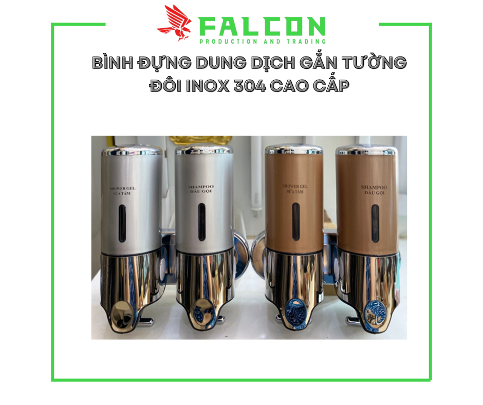 Bình đựng dung dịch gắn tường đôi inox 304 cao cấp