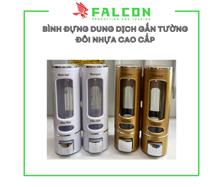 Bình đựng dung dịch gắn tường đôi nhựa cao cấp