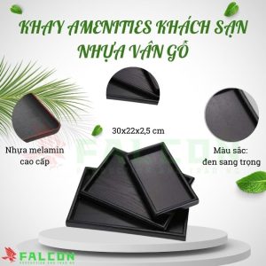 Khay amenities khách sạn nhựa vân gỗ