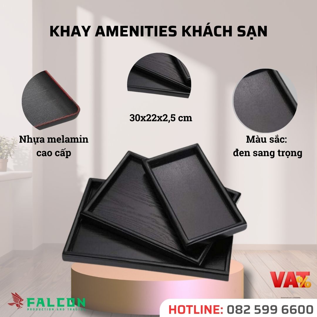 Khay amenities khách sạn nhựa vân gỗ