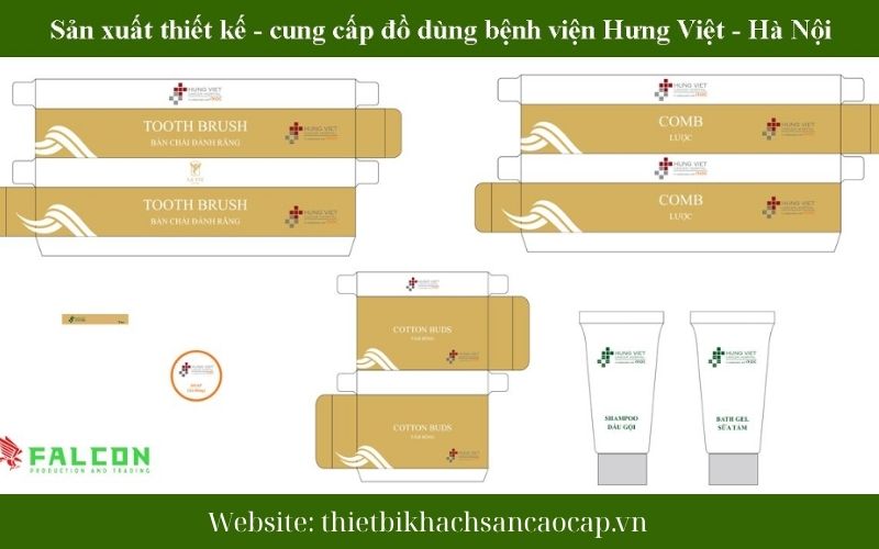 Bộ amenities thiết kế riêng cho bệnh viện 