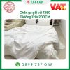 Bộ chăn ga gối khách sạn vải T250 trắng trơn - sọc 3cm