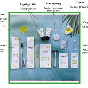 Combo 15 - Bộ amenities lúa mạch cao cấp đóng túi giấy đá