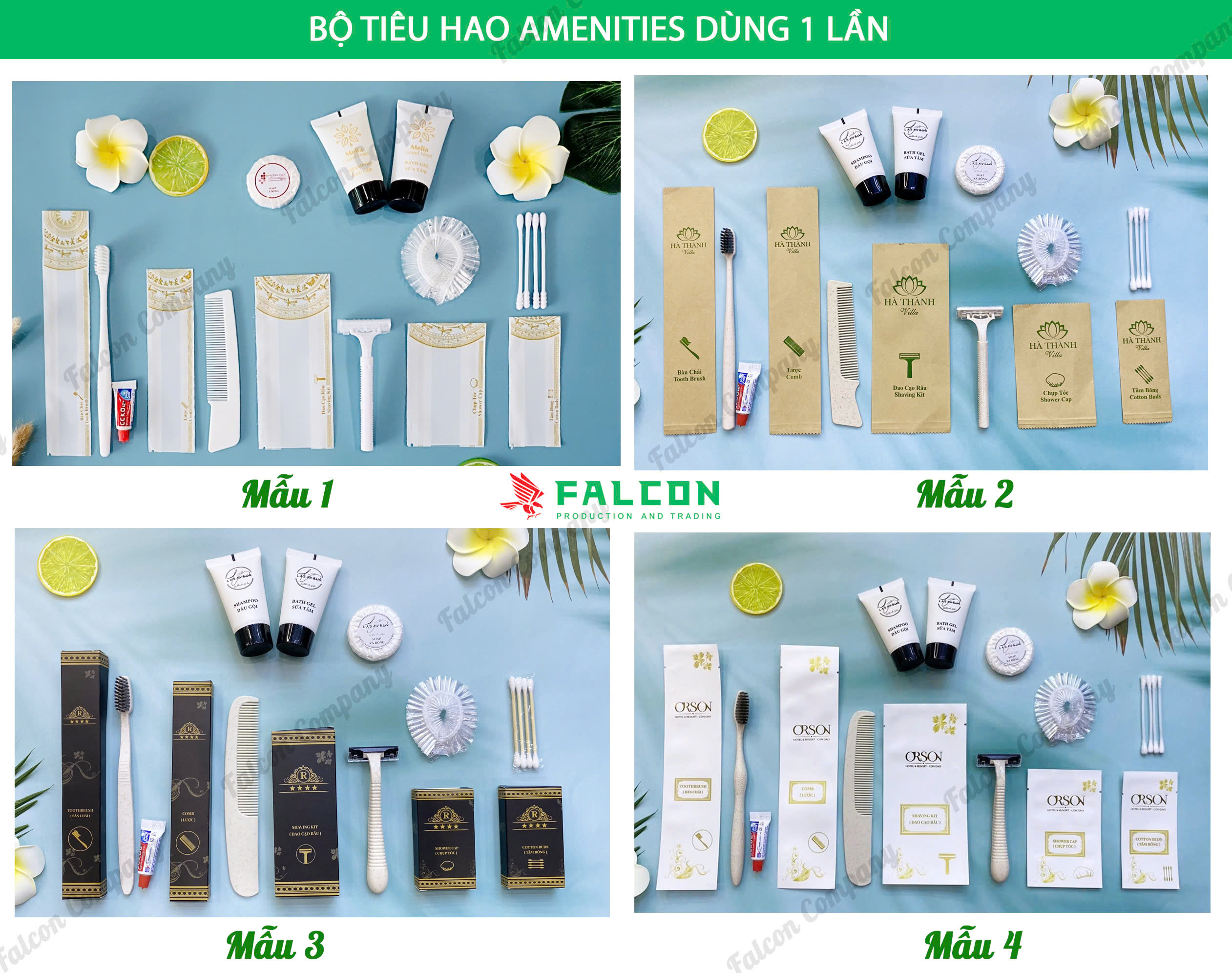 Các mẫu amenities khách sạn