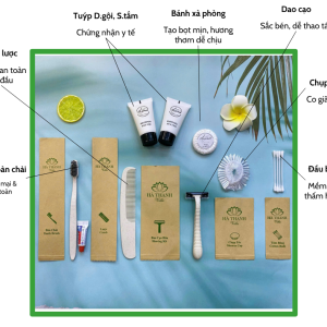 Combo 10 - Bộ amenities lúa mạch sang trọng đóng túi kraft nâu