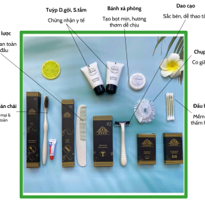 Combo 14 - Bộ amenities lúa mạch cao cấp bao bì vỏ hộp giấy