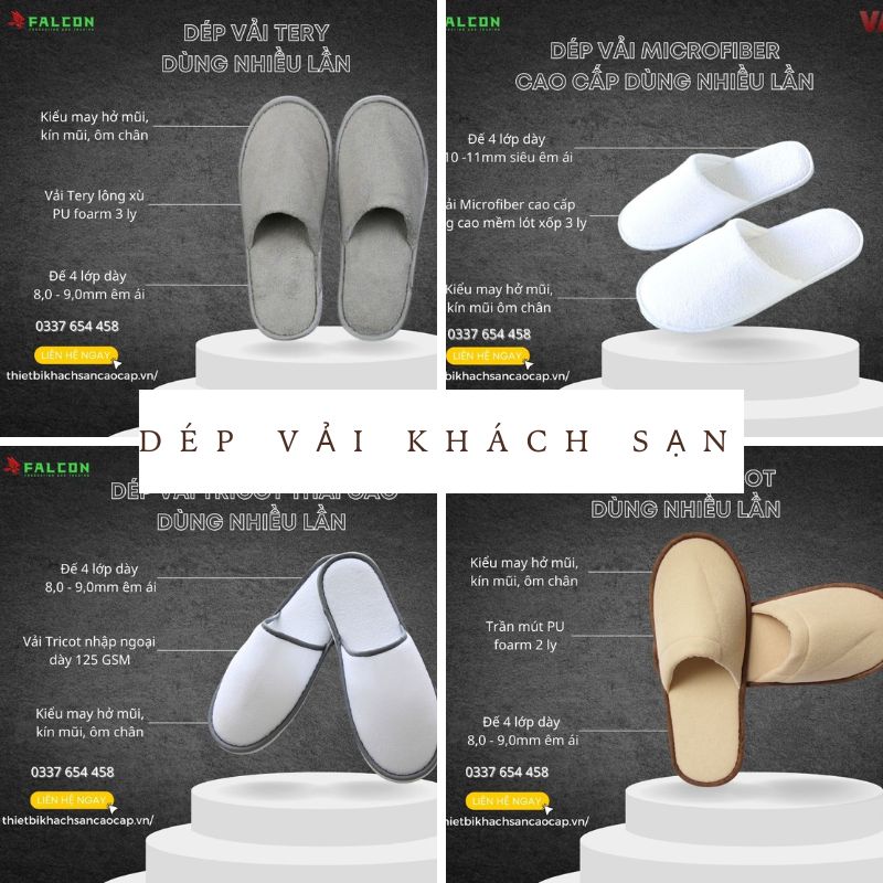 Dép vải dùng nhiều lần cho khách sạn