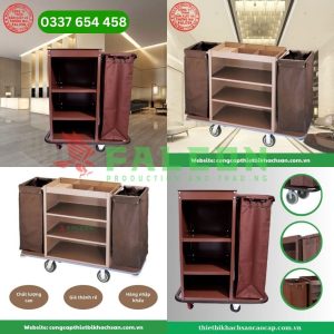 Xe dọn buồng phòng khách sạn có túi