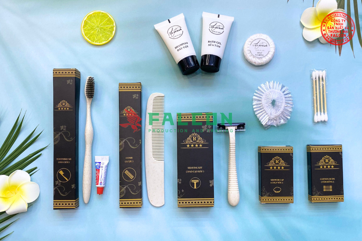 Combo 14 - Bộ amenities lúa mạch cao cấp bao bì vỏ hộp giấy