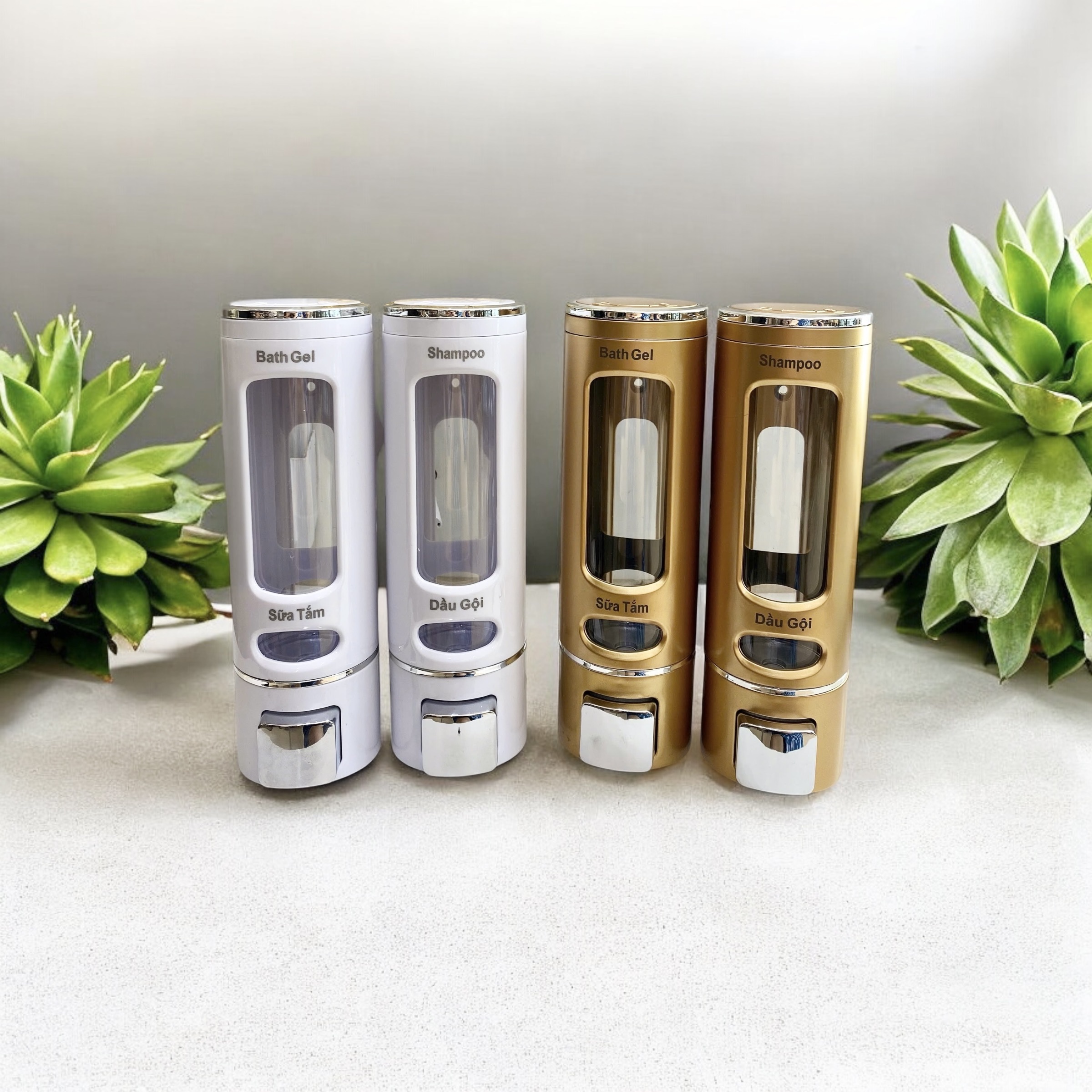 Bình đựng dung dịch gắn tường đôi nhựa cao cấp